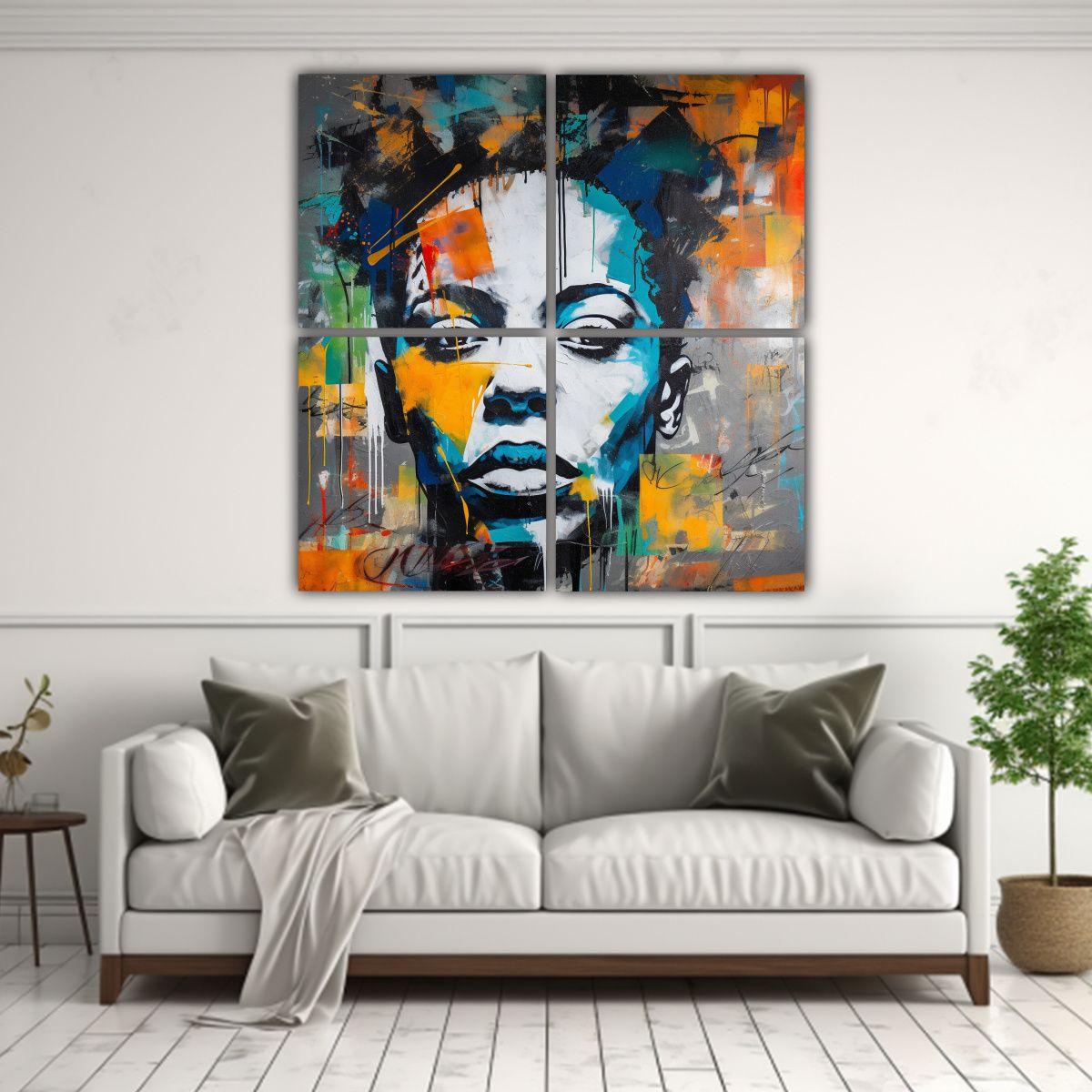 Cuadro De Fotografía Visual Con Arte Graffiti De 200x200 Cm-2