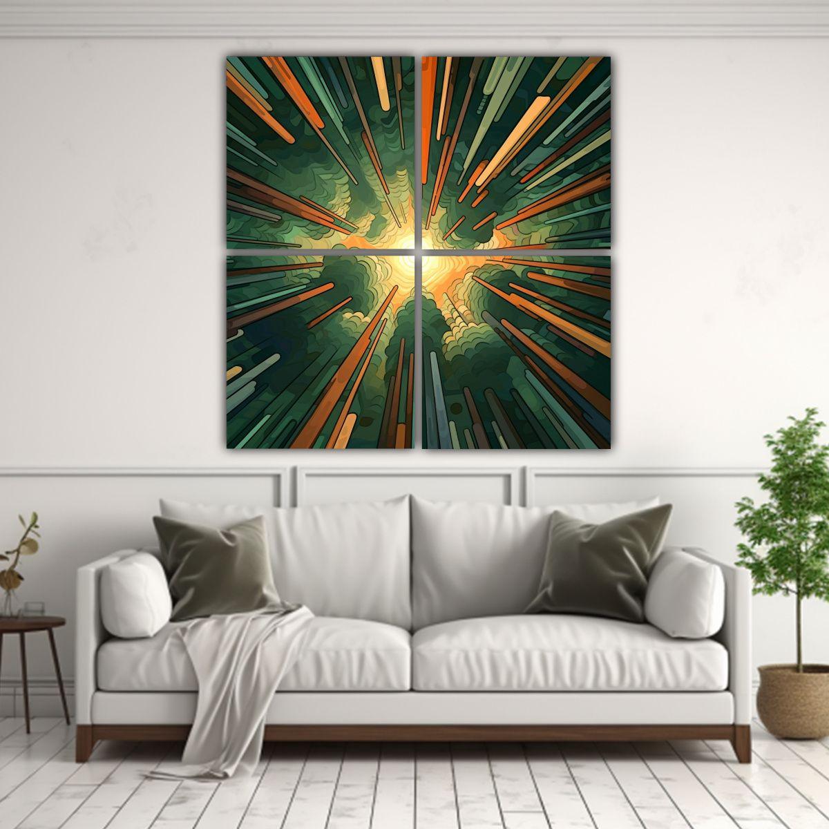 Pintura Abstracta Luminosidad En Bosque Redwood 100x100 Cm-2