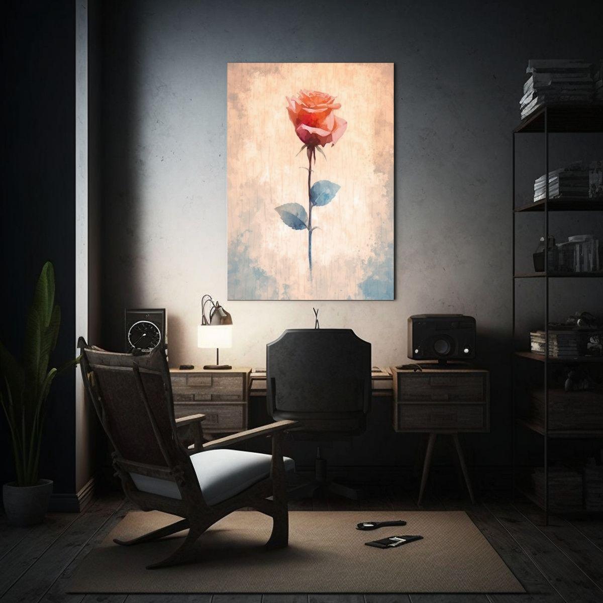 Pintura Acuarela Abstracta Minimalista En Lienzo 80x120cm-2