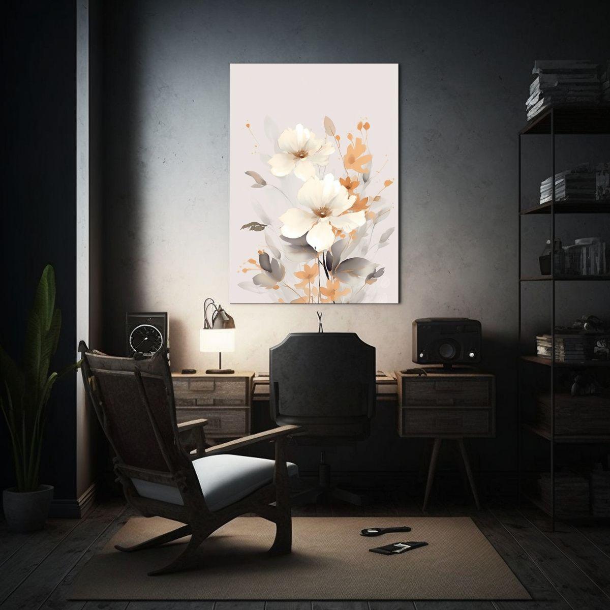 Pintura Lienzo Abstracción Multicolor Flores 60x90 Cm-2