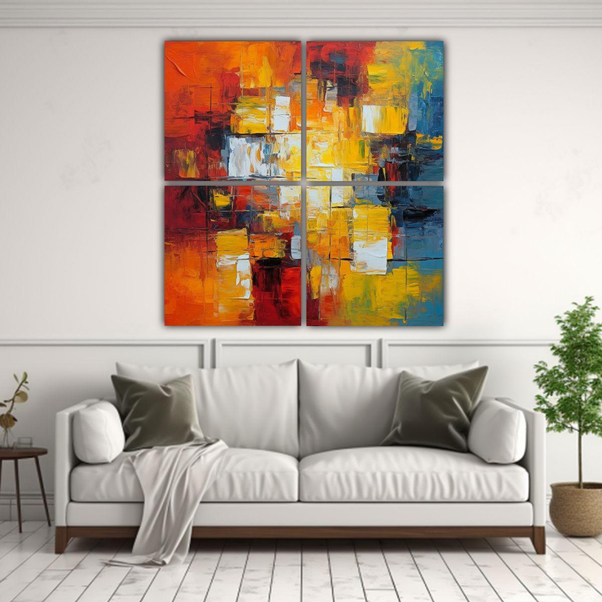Cuadros Decorativos Abstractos Para Cuarto, 140x140 Cm-2