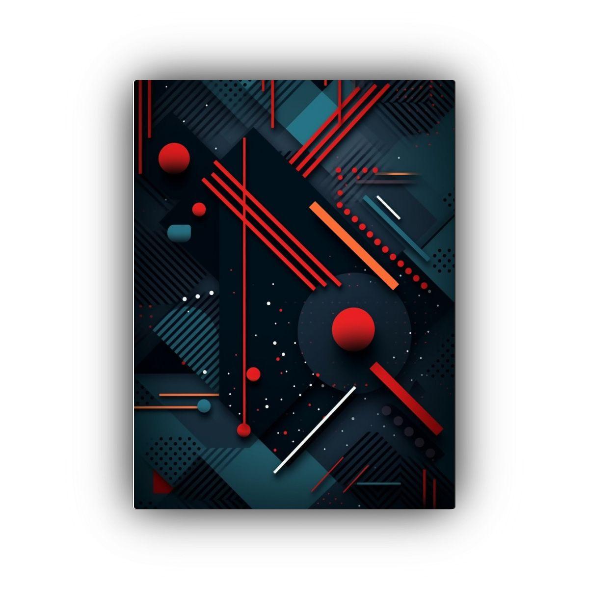 Lienzo Dibujo Pop Arte Estilo Geométrico Línea 50x65cm-0