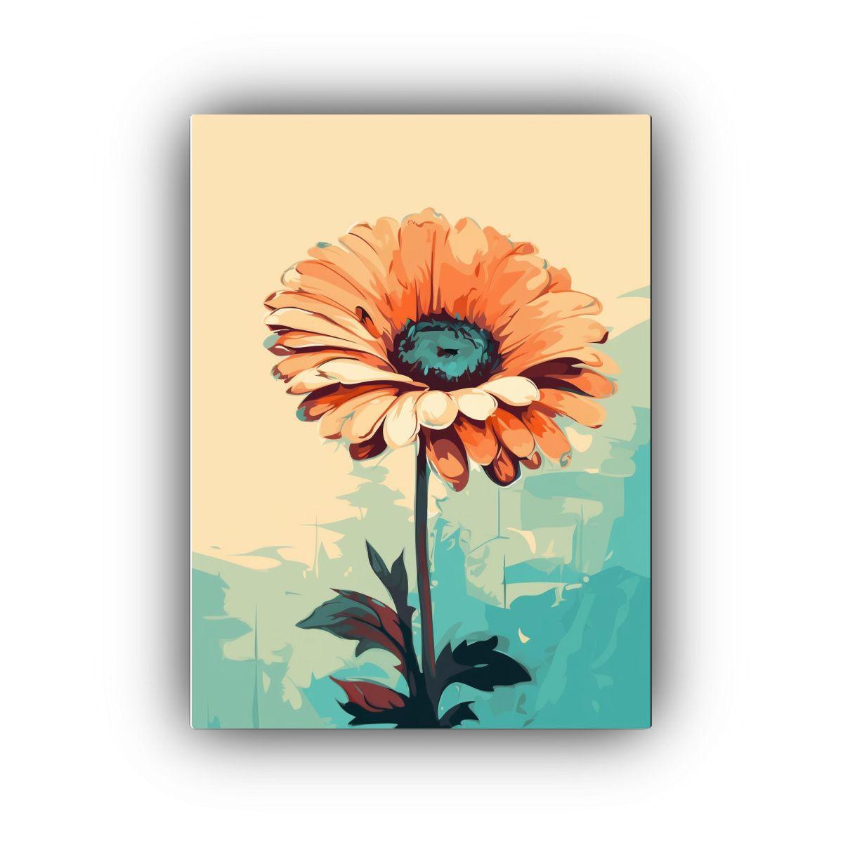 Cuadro Lienzo Gerbera Flor Sobre Fondo Beige 80x120cm-0