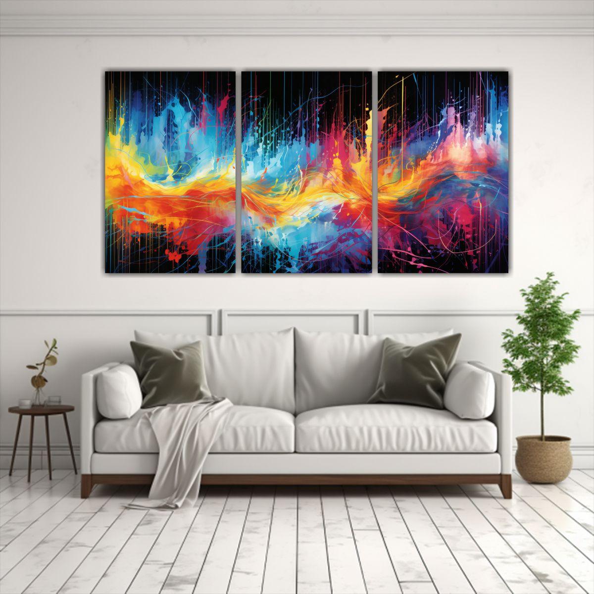 Pintura Abstracta Energía Viva En Interiores 150x75 Cm-2