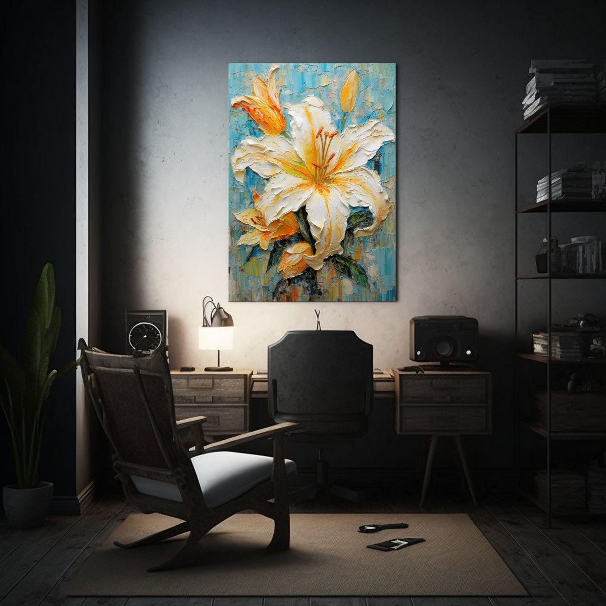 Pintura Decorativa En Lienzo Sublimado Con Lirio 20x30cm-2
