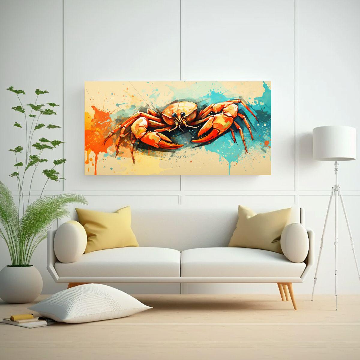 Cuadro Decorativo De Escorpión En Colores Perla 60x30cm-2