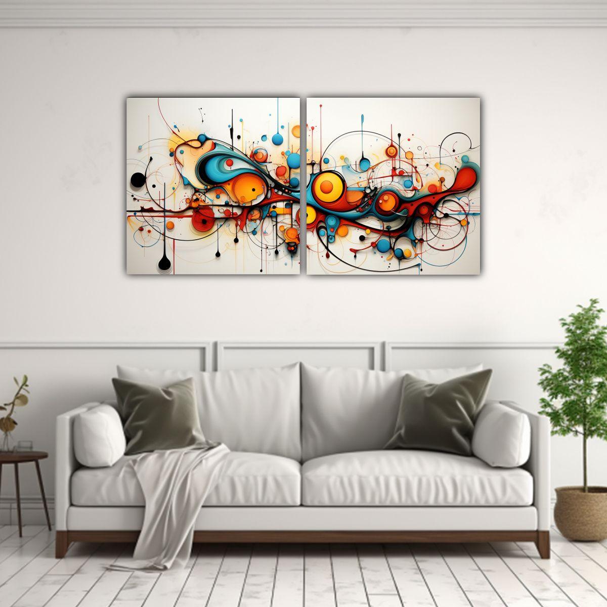Cuadros Modernos Abstractos De Intenso Arte 80x40 Cm-2