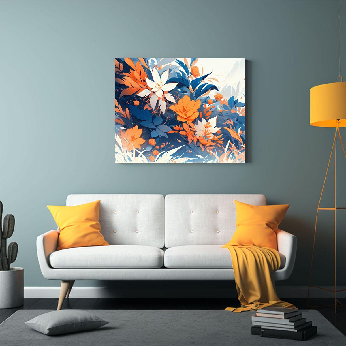 Pinturas Decorativas En Lienzo Con Tema De Color Naranja Y A 120x80cm-2