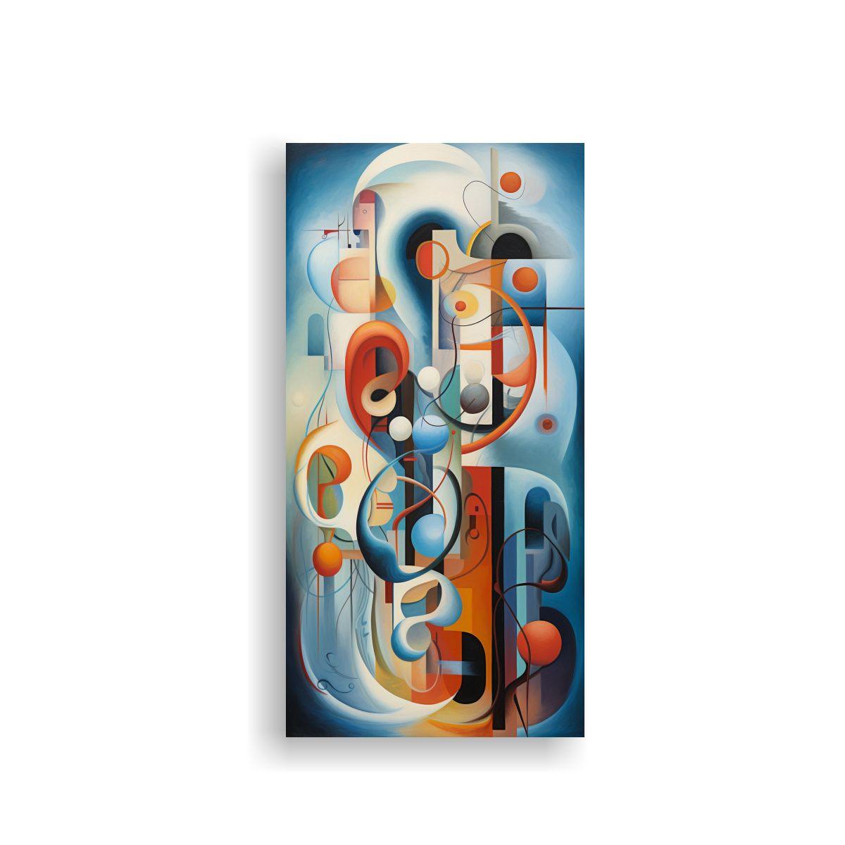 Tela En Bastidor Tonos Alegría Abstracto 20x40cm-0