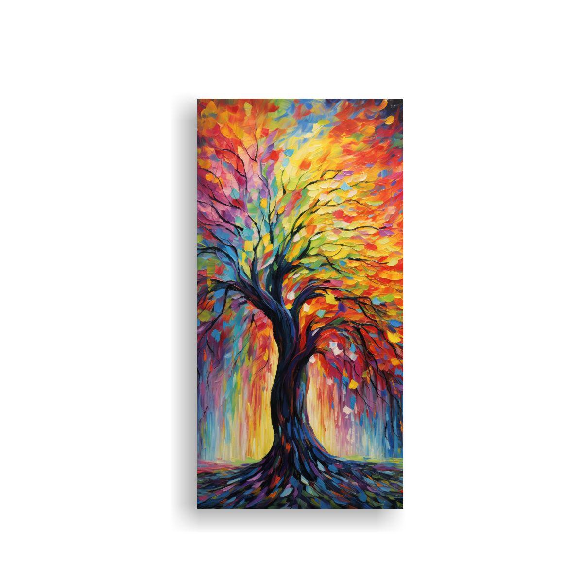 Pintura Abstracta Salón Lienzo Arcoíris Colores  80x160cm-0