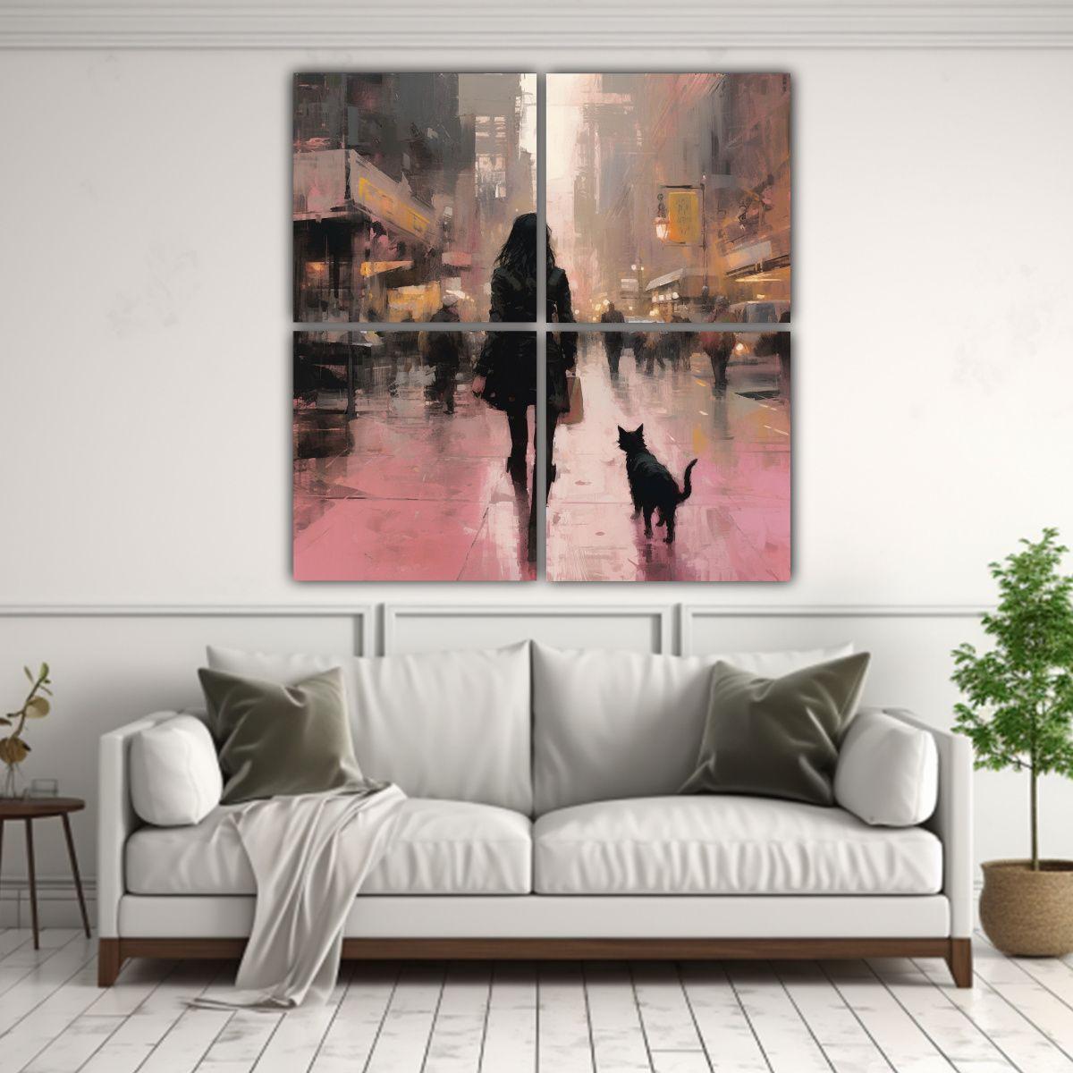 Pintura Temática De Nueva York En Estilo De 120x120 Cm-2