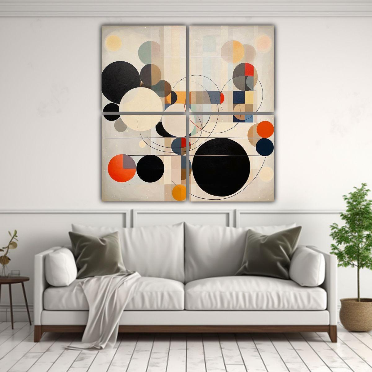 Cuadro Abstracto Con Círculos De Diferentes 200x200 Cm-2