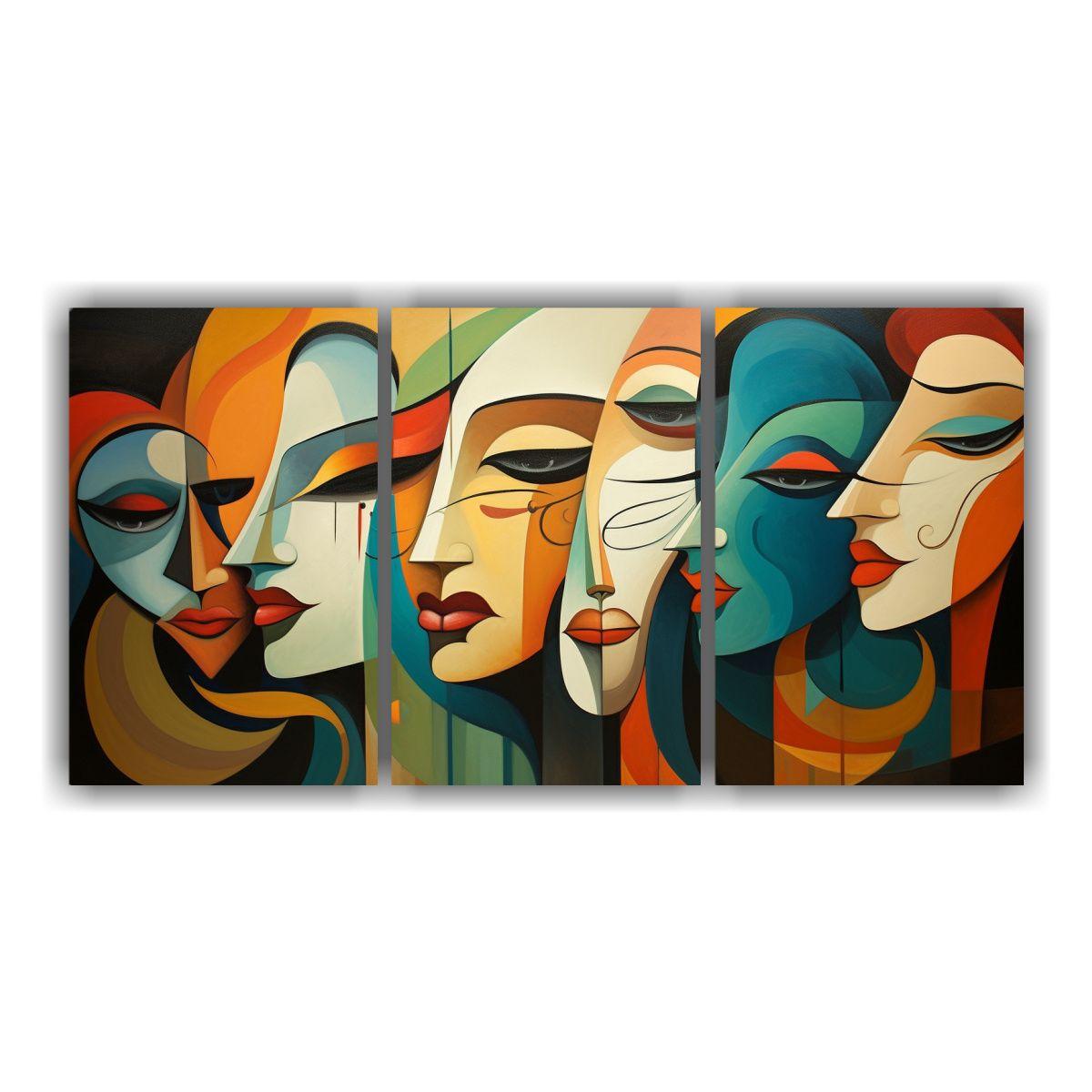 Cuadros Conceptuales Poder Rostros Abstractos 150x75 Cm-0