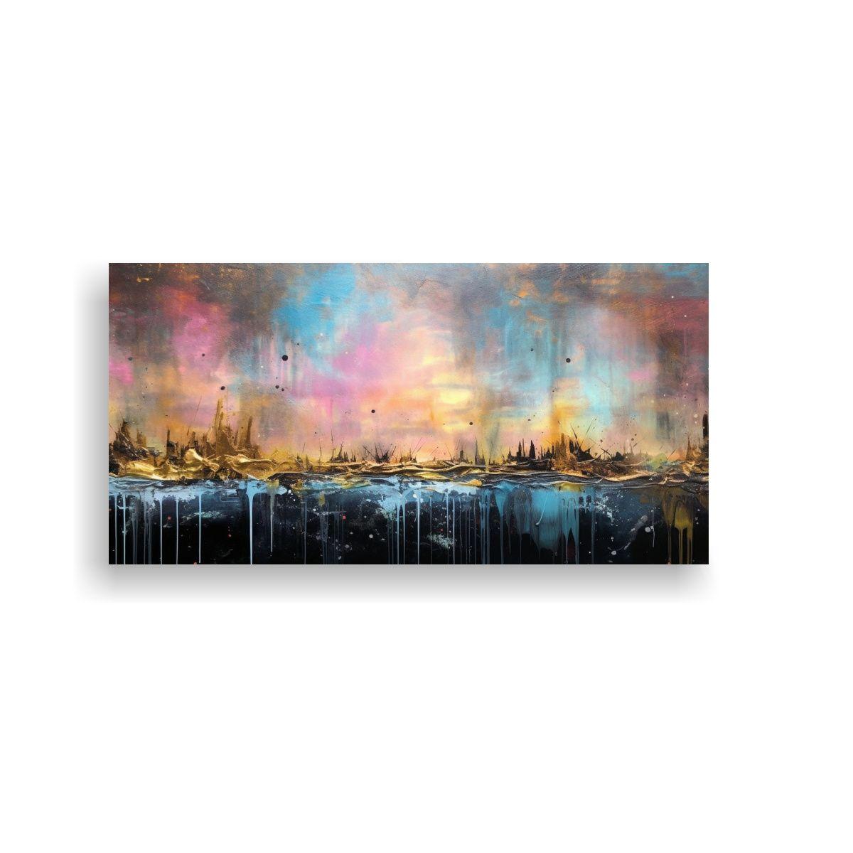 Cuadro Abstracto Rectangular Con Múltiples 160x80cm-0