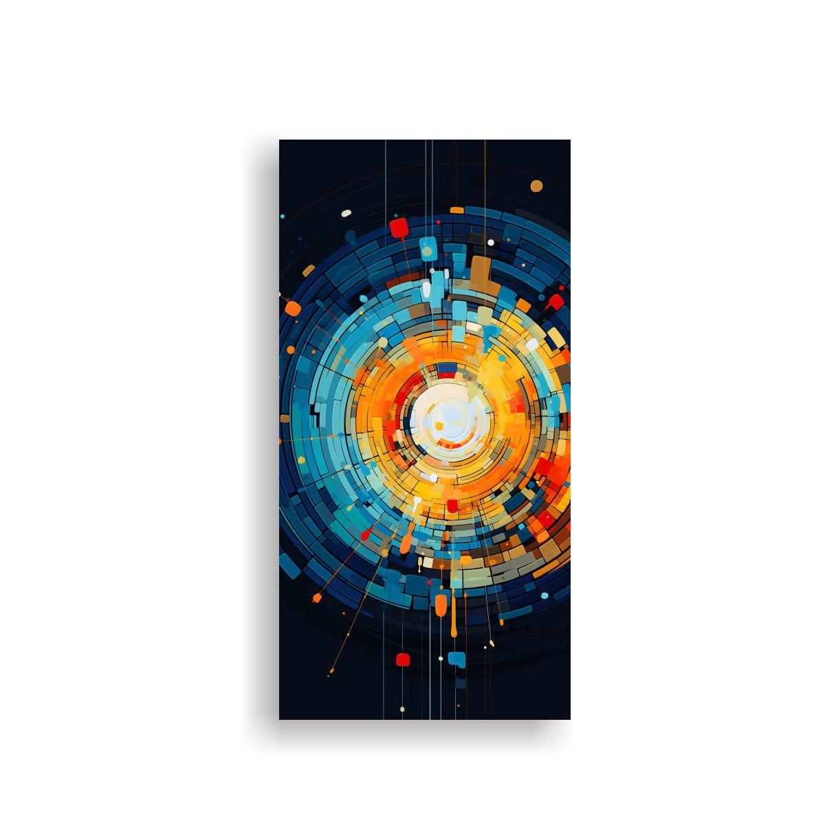 Pintura Decorativa Estilo Expresionismo Circular 70x140cm-0