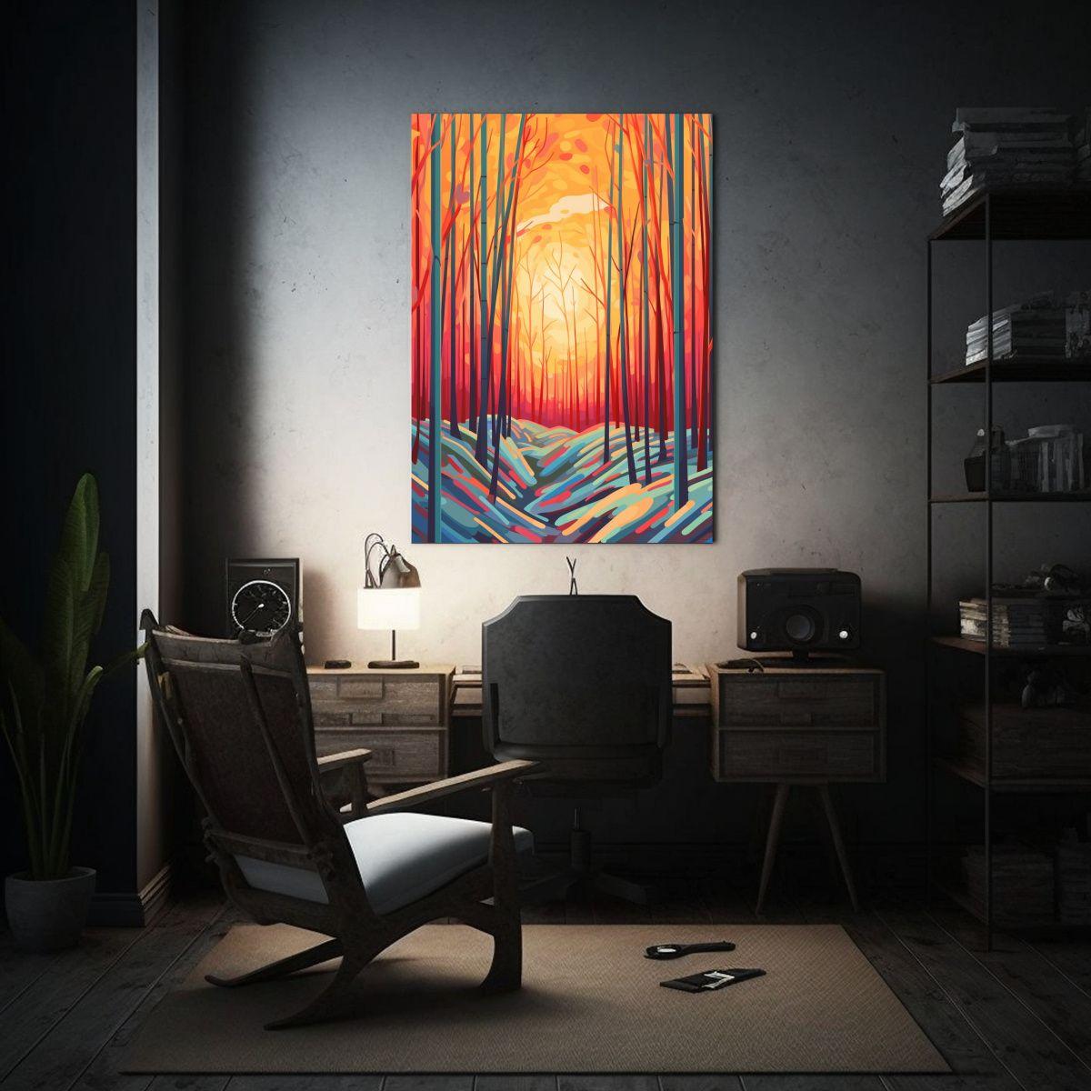 Pintura De Paisaje De Bosque De Bambú En Bastidor De Madera 80x120cm-2