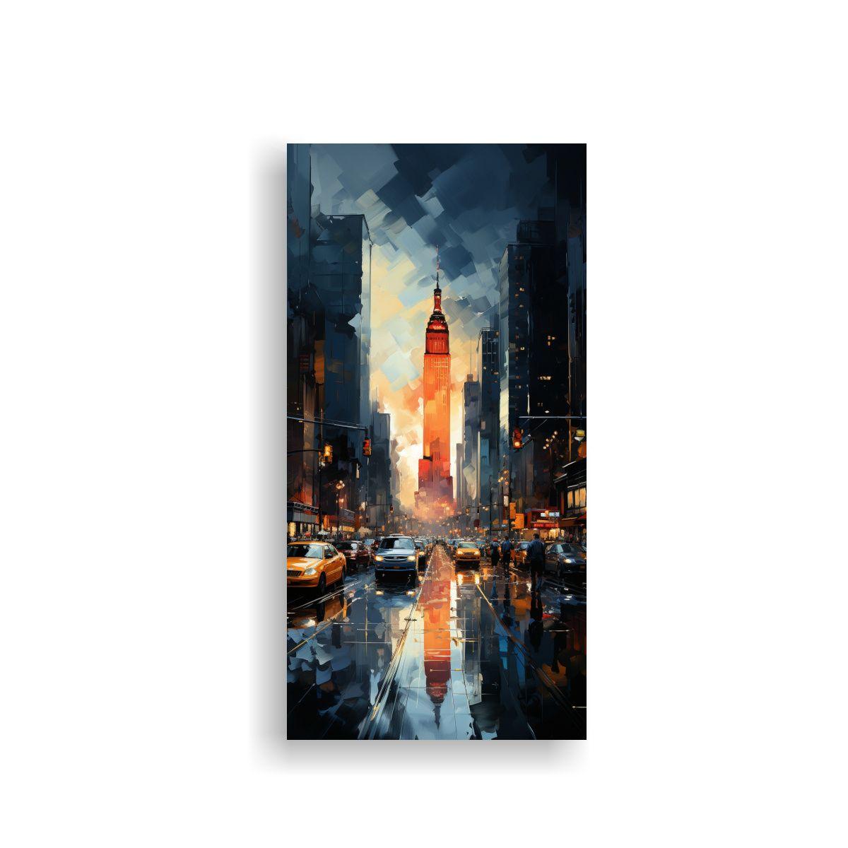 Cuadro Abstracto Times Square Manhattan Paisaje 20x40cm-0