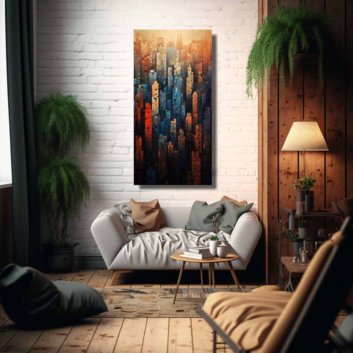Pinturas Decorativas De Composición Geométrica 40x80cm-2