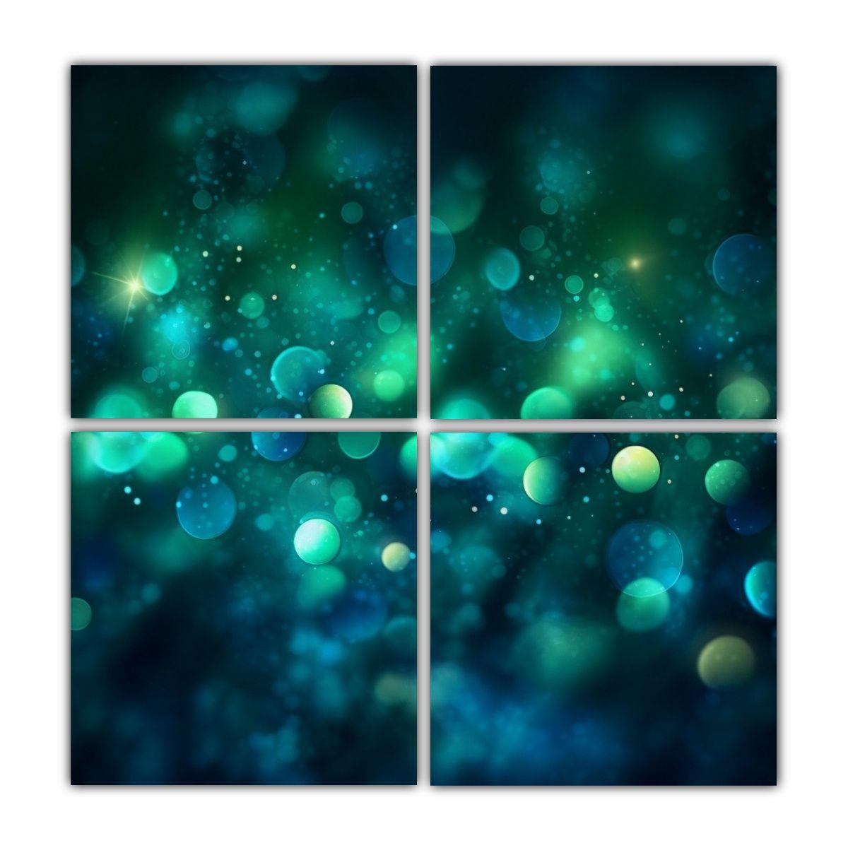 Cuadro Hermoso Profundidad Bokeh Azul Verde Con 200x200 Cm-0
