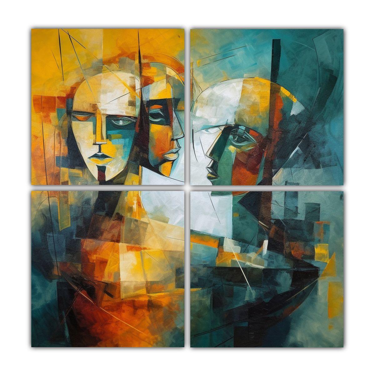 Cuadros Abstractos Espectaculares Estilo Pintura 200x200 Cm-0