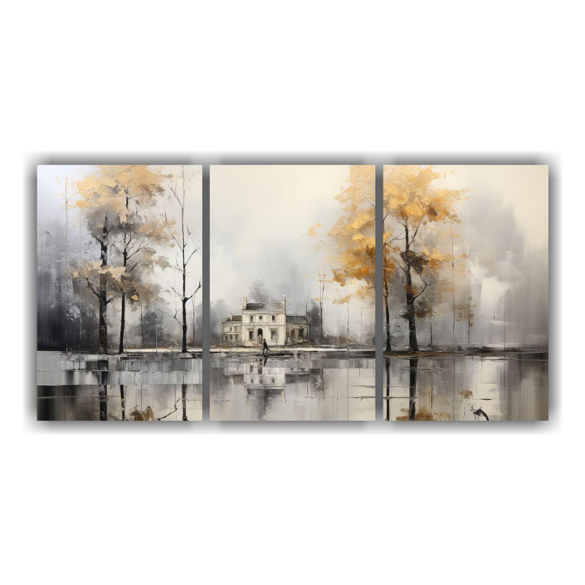 Tres Lienzos De Tela Movimiento Linda Pintura 240x120 Cm-0