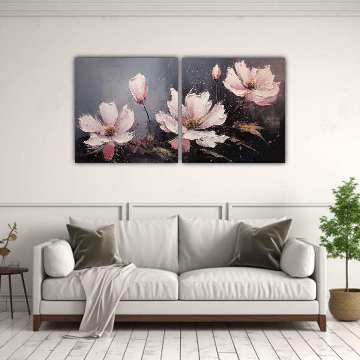 Díptico Patrón Intenso Elegancia: Pintura 120x60 Cm-2