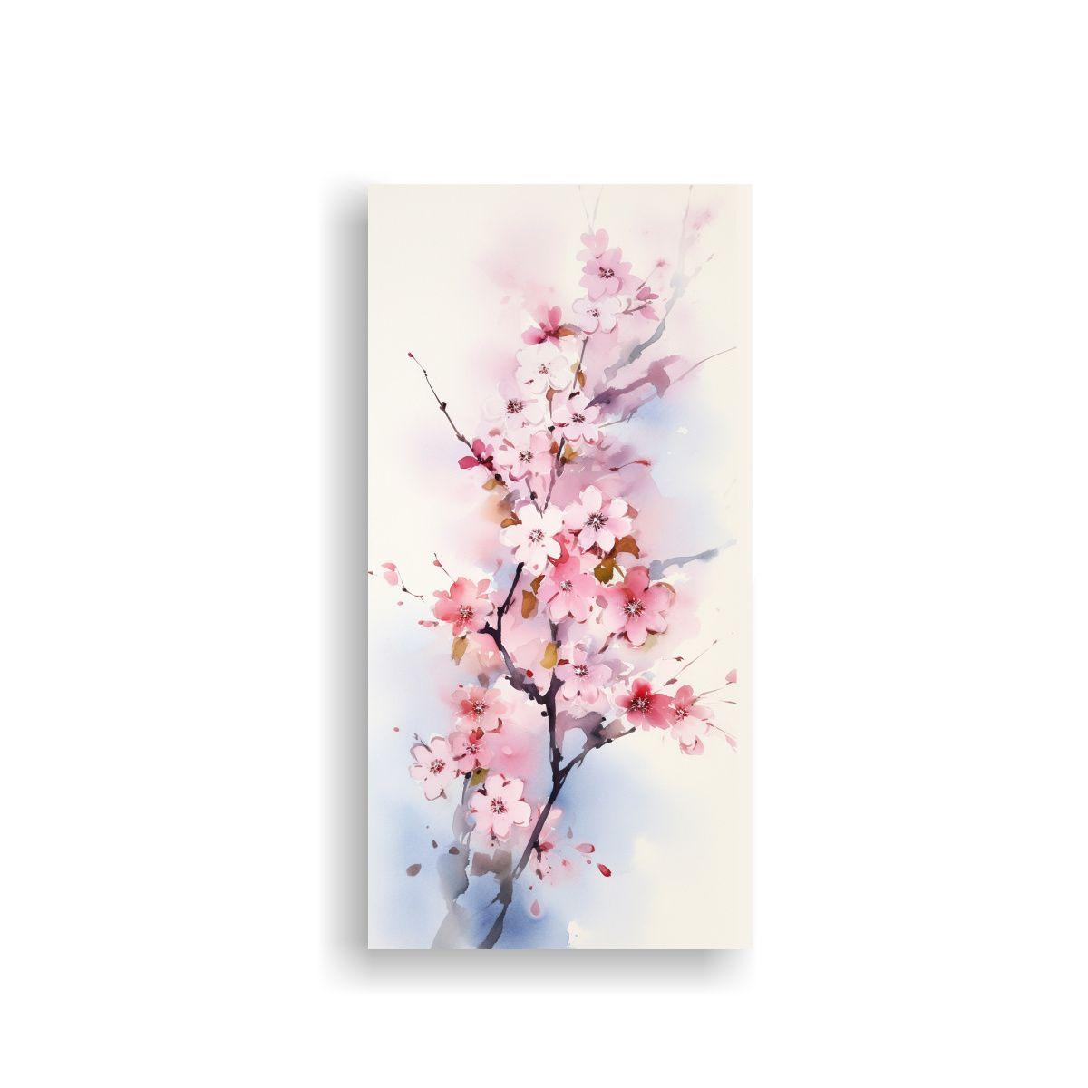 Pintura Abstracta De Colores Cálidos Con Flores 60x120cm-0