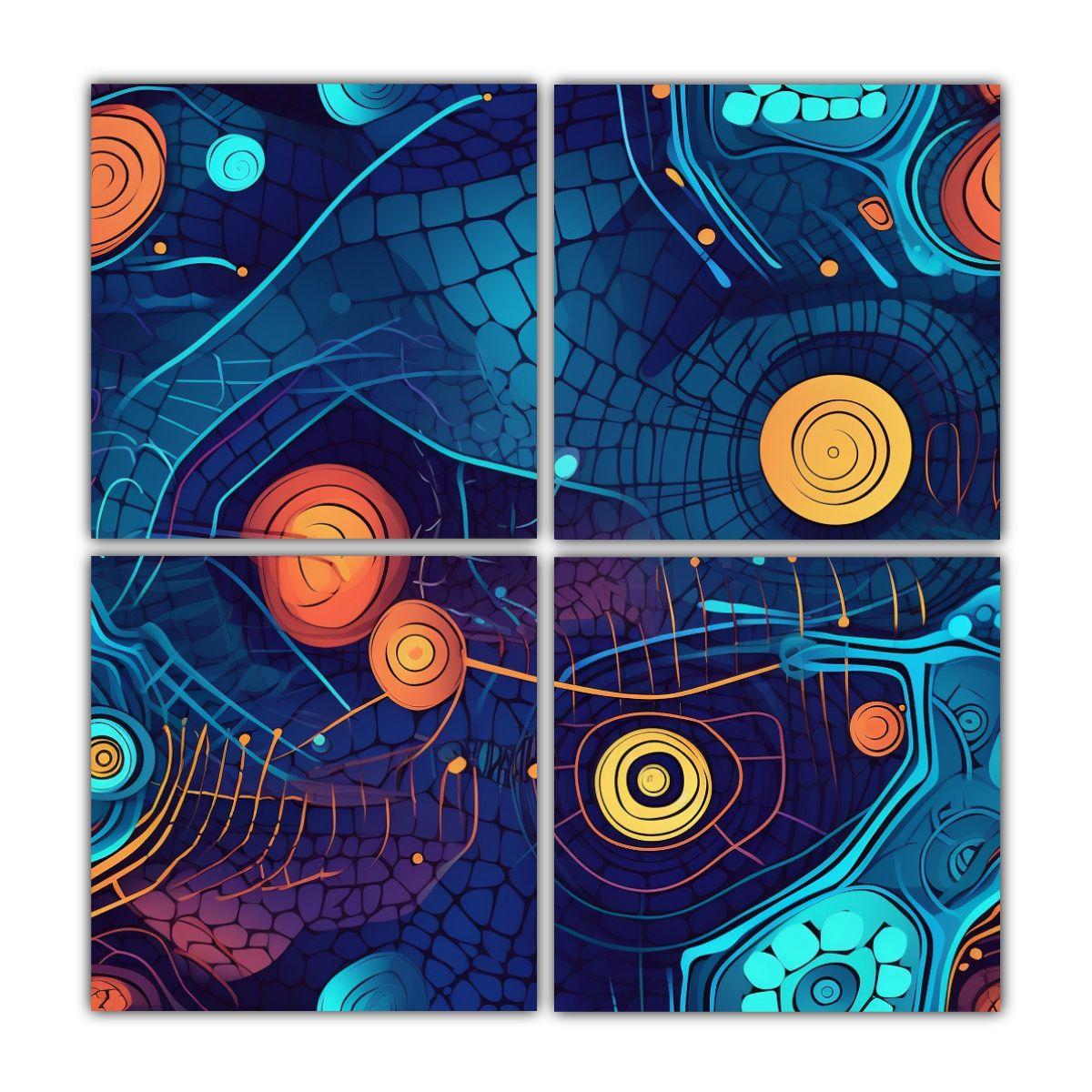 Cuatro Composiciones Estilo Galería Elegancia 200x200 Cm-0