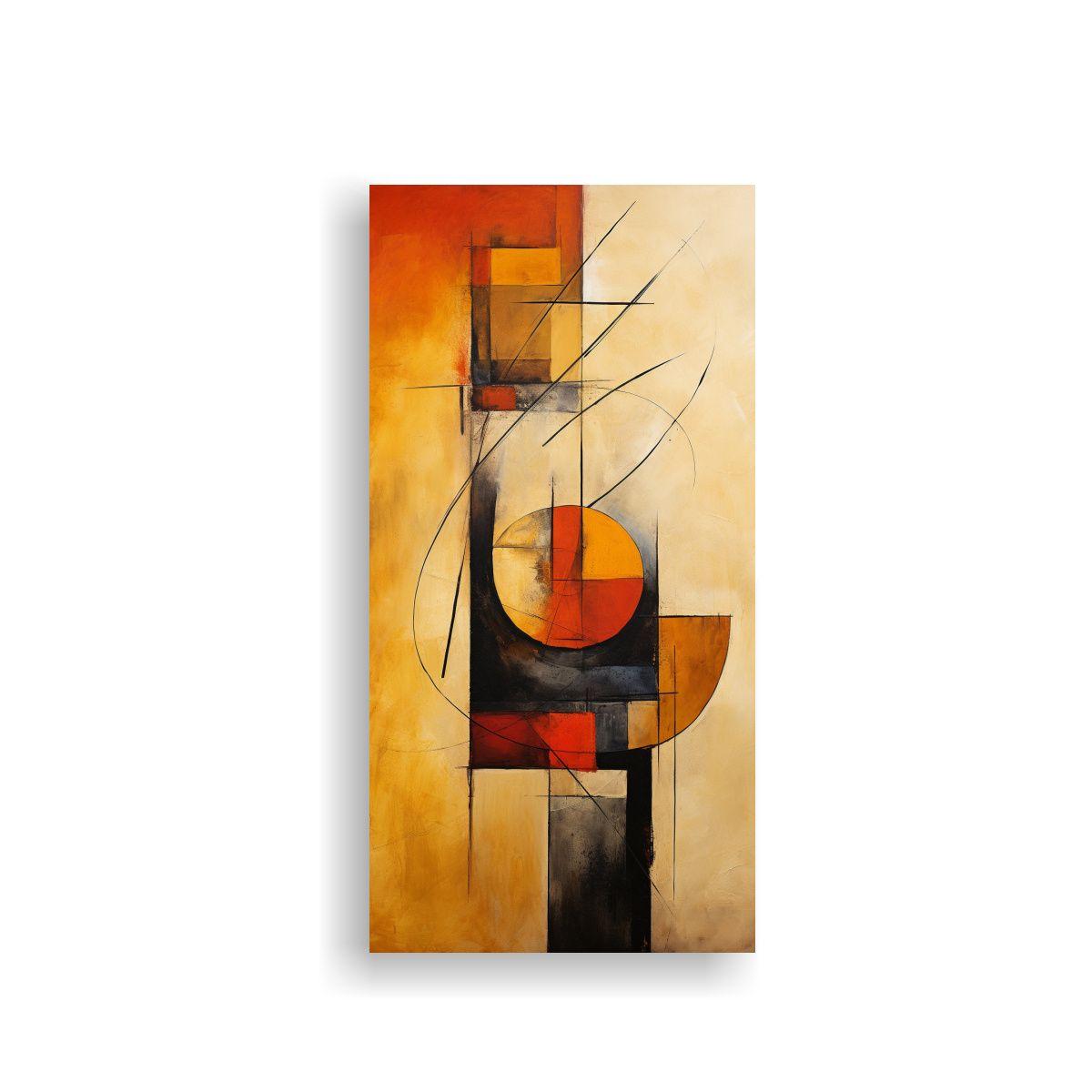 Cuadro Abstracto Mostaza Para Decoración De 40x80cm-0