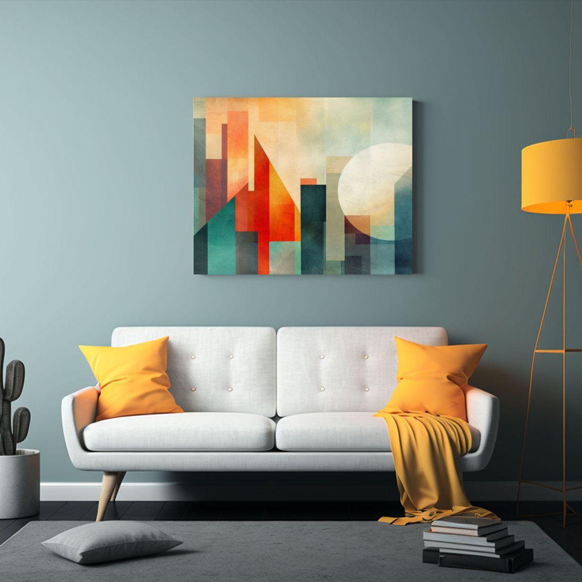 Cuadros Geométricos Sensibles Para Decorar Con Elegancia En 90x60cm-2