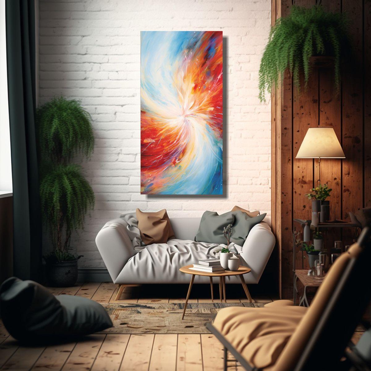 Lienzo De Tela Movimiento Motivo Vórtices 20x40cm-2