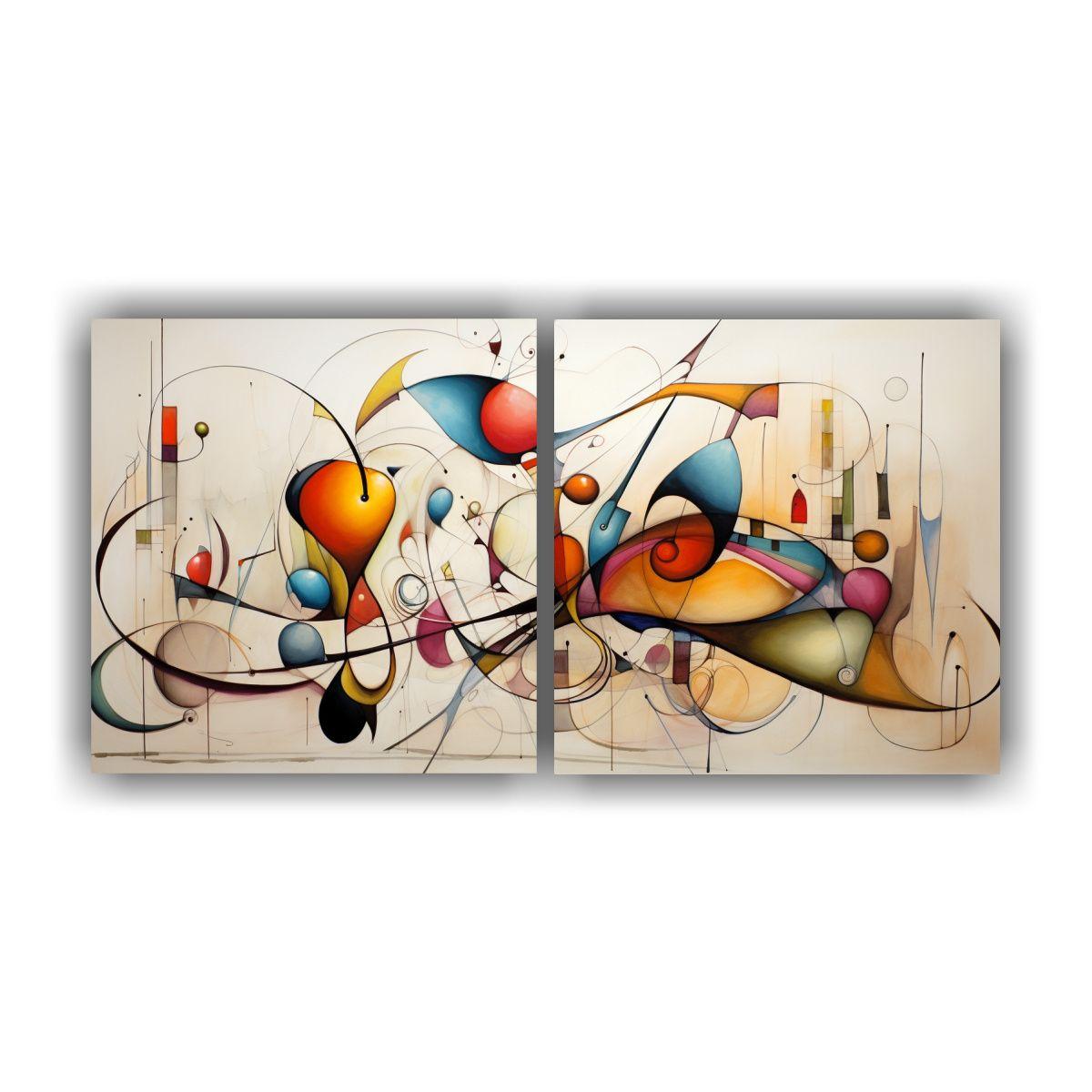 Cuadros Vanguardia: Arte Abstracto Acuarela 60x30 Cm-0