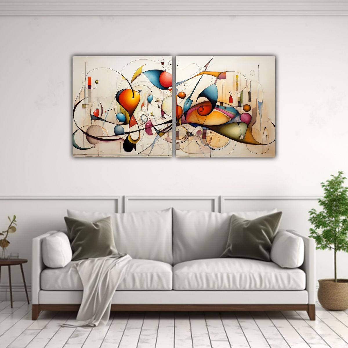 Cuadros Vanguardia: Arte Abstracto Acuarela 60x30 Cm-2