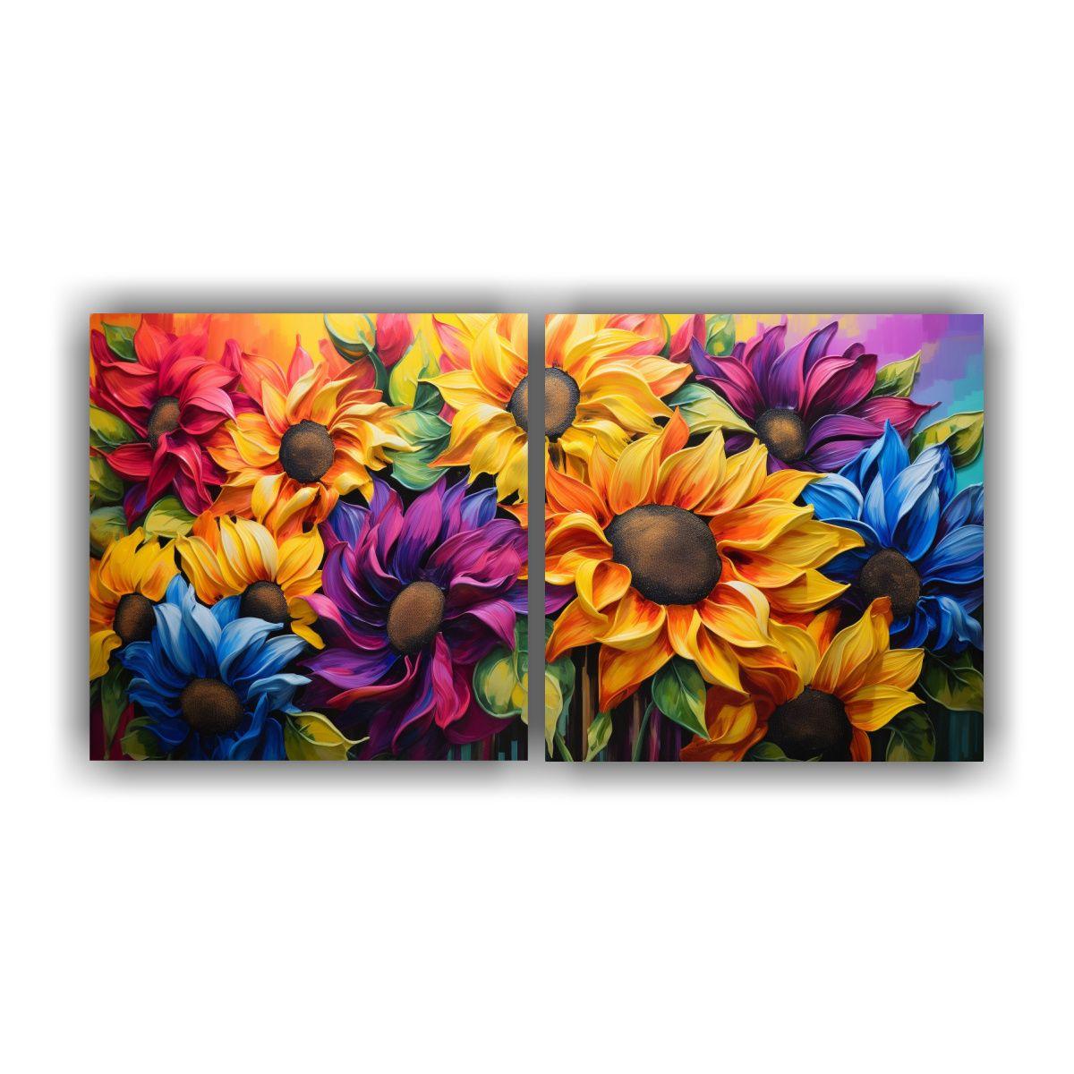 Pintura Abstracta Relieve Lienzo Colores Arco 160x80 Cm-0