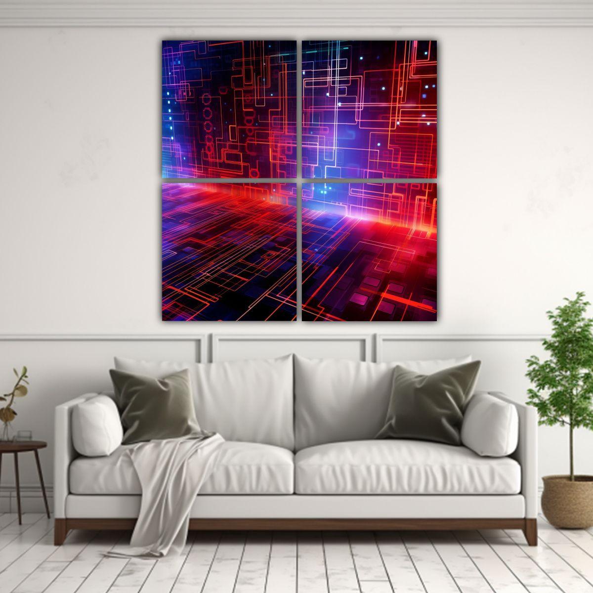 Telas En Bastidor De Tema Vitalidad Digital 140x140 Cm-2