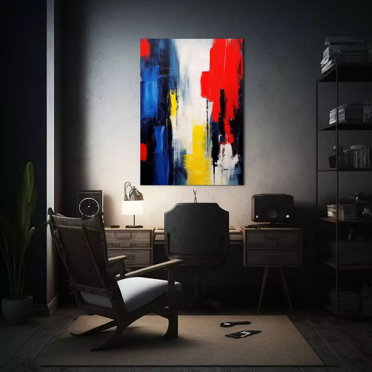 Pintura Abstracta Contemporánea Colores 80x120cm-2