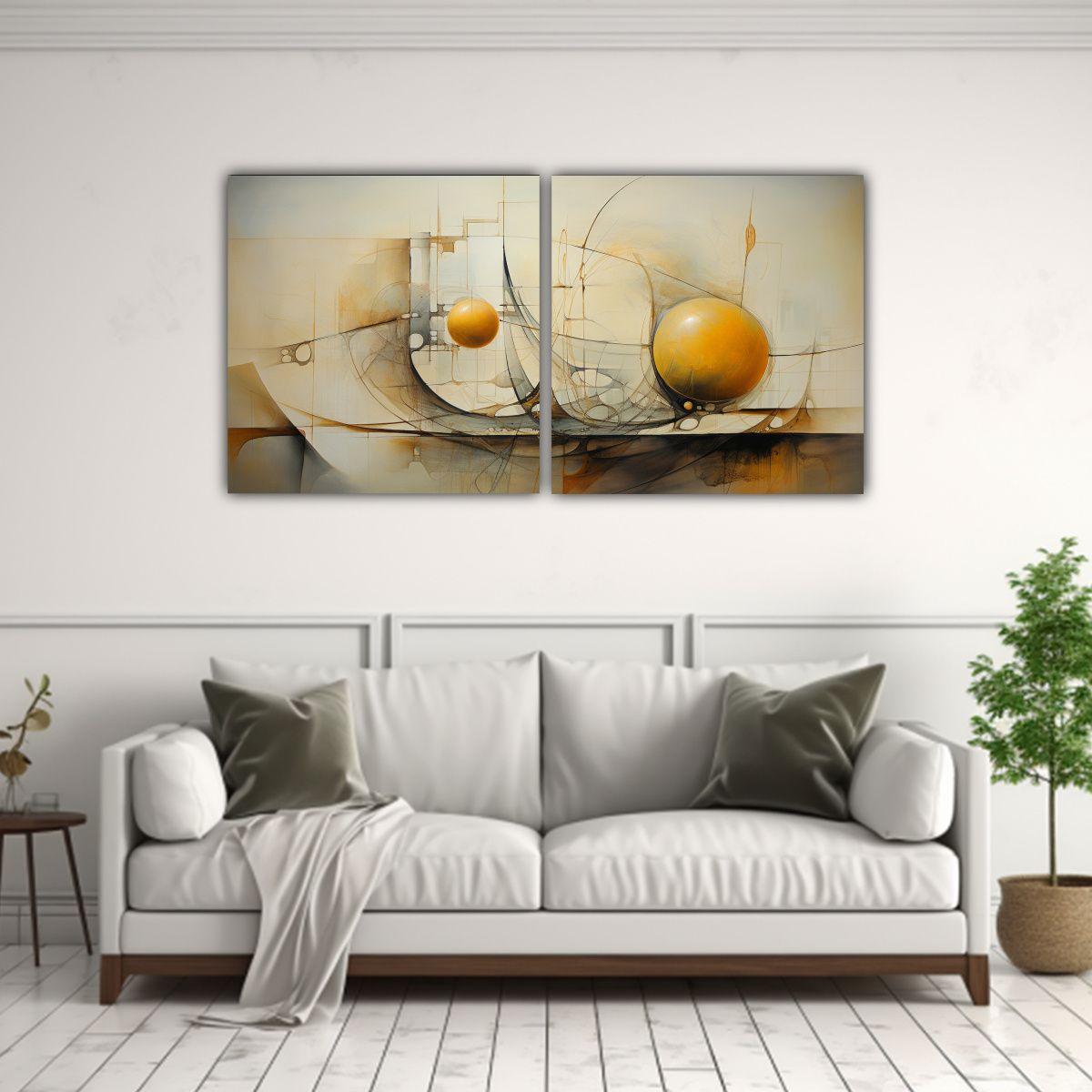 Cuadro Abstracto Tela Estampado Para Sala 120x60 Cm-2