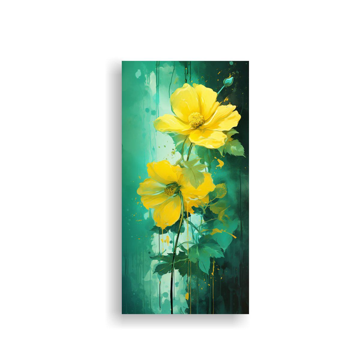 Pintura Decorativa Lienzo Tonos Regalo Amarillo Y 70x140cm-0
