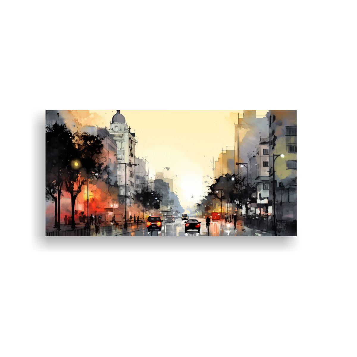 Pinturas Abstractas Elegantes De Santiago En Acuar 140x70cm-0