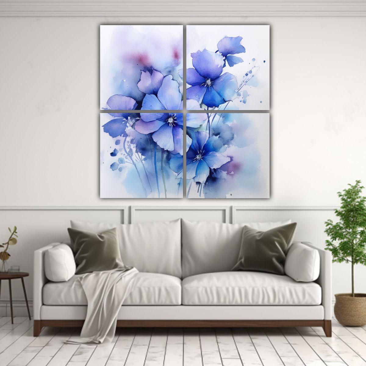 Cuatro Telas En Bastidor Colores Exclusivo 80x80 Cm-2