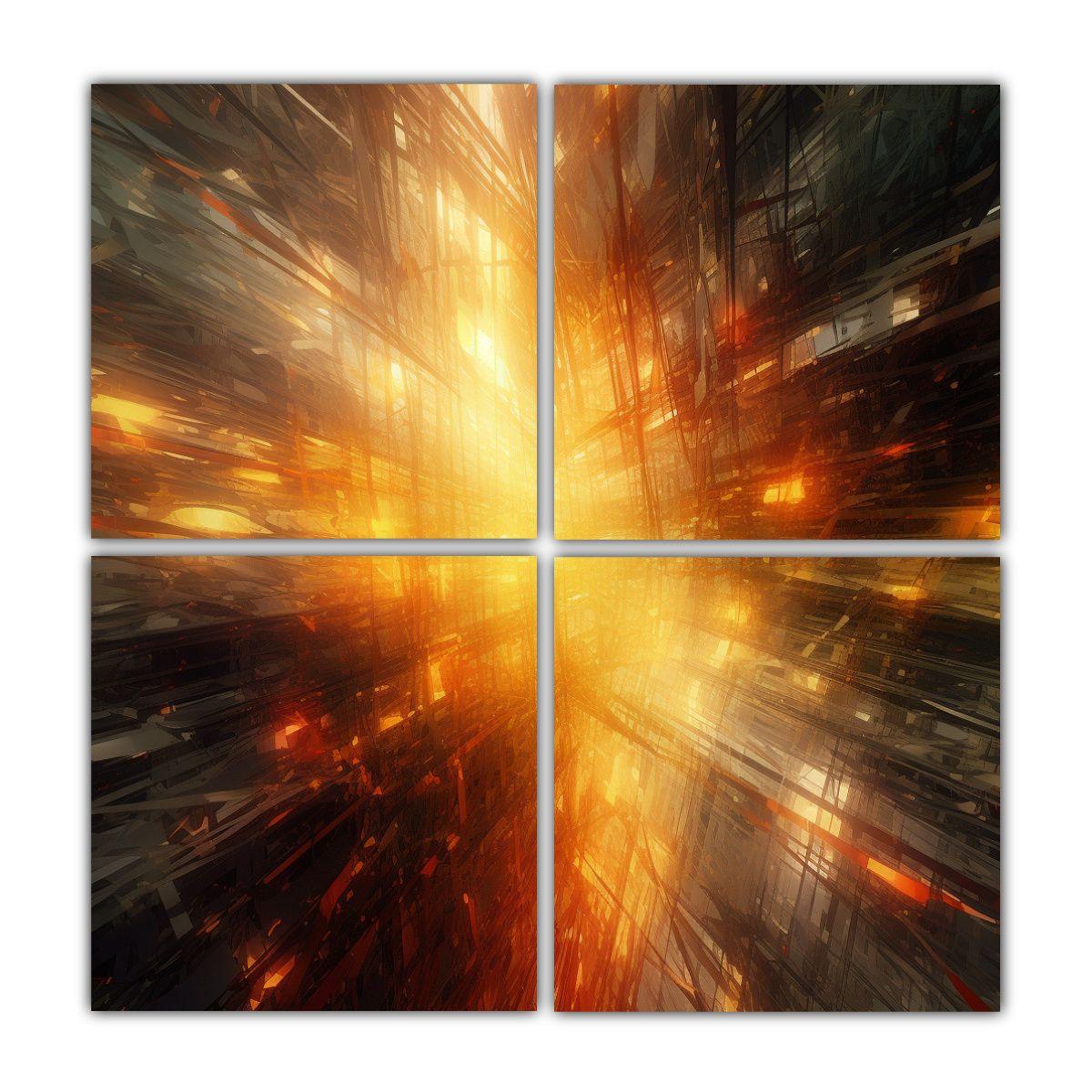 Pinturas Decorativas Cuadriptico Cuadrado Reflejo 160x160 Cm-0