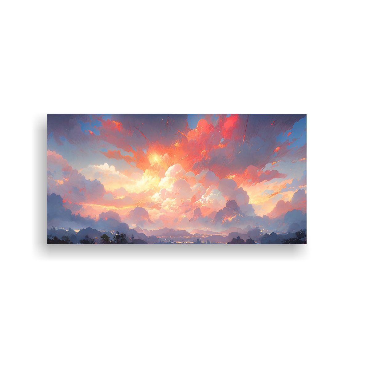 Pintura Abstracta De Paisaje Con Colores Para Deco 80x40cm-0