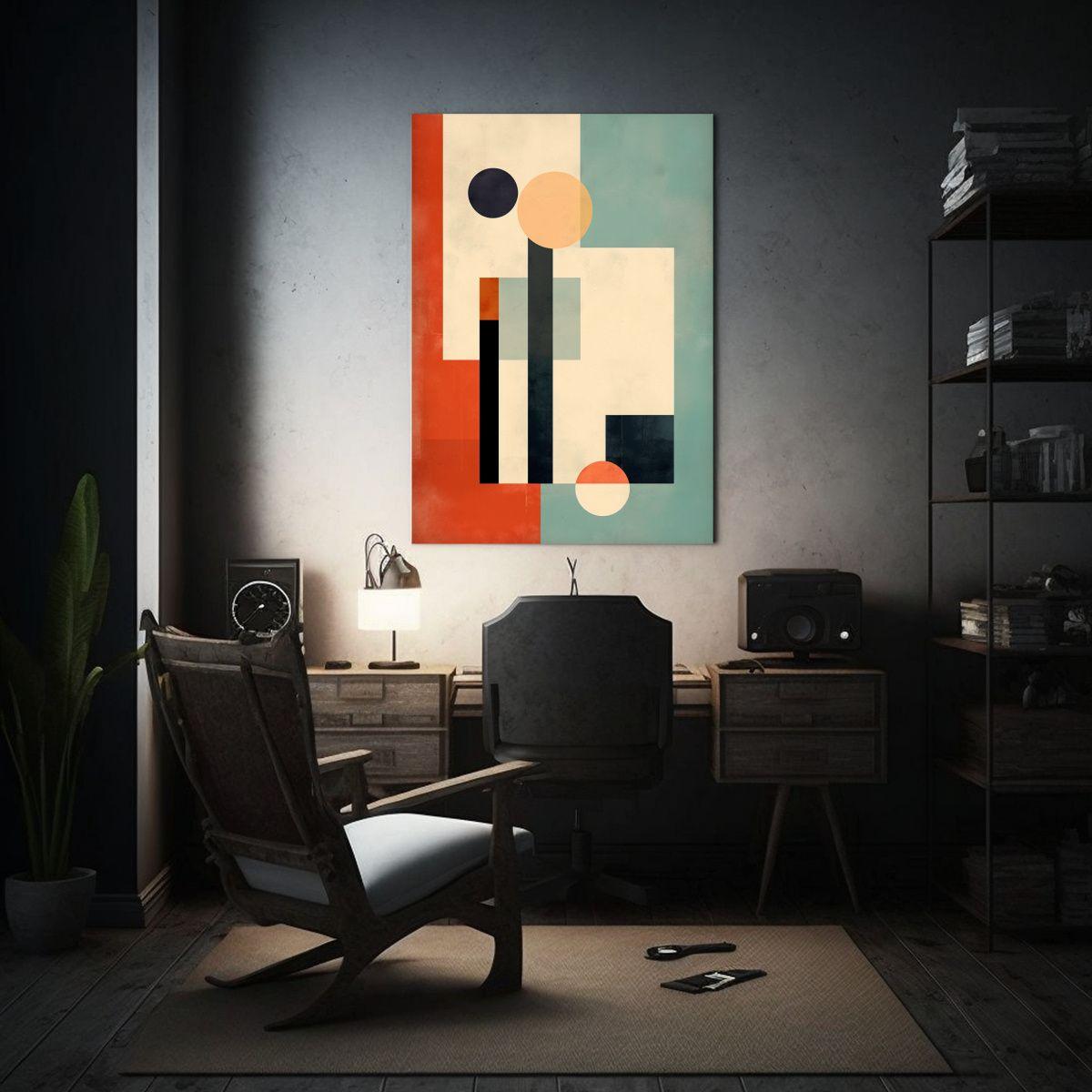 Pintura Decorativa De Forma Geométrica Colorida 20x30cm-2