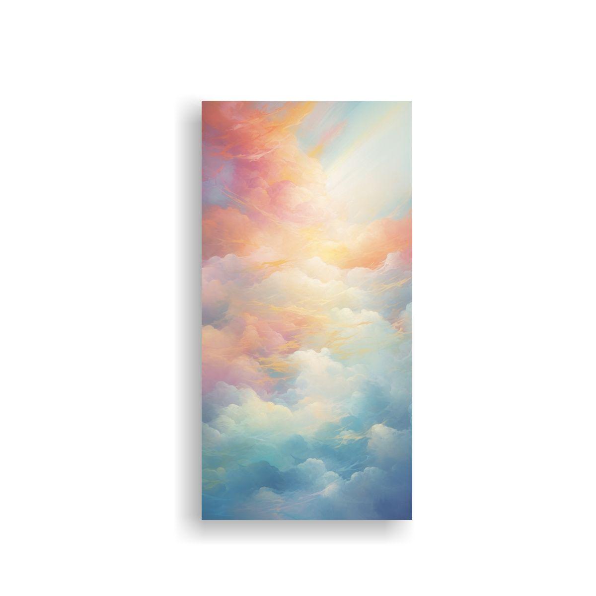Pintura Decorativa Abstracta Con Paisaje De Nubes 60x120cm-0
