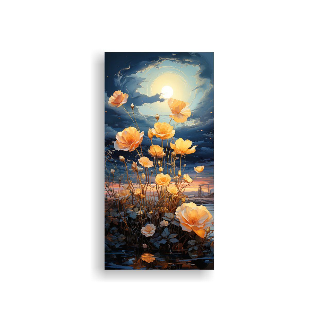 Lienzo De Tela Expresión Simplicidad Flores 80x160cm-0