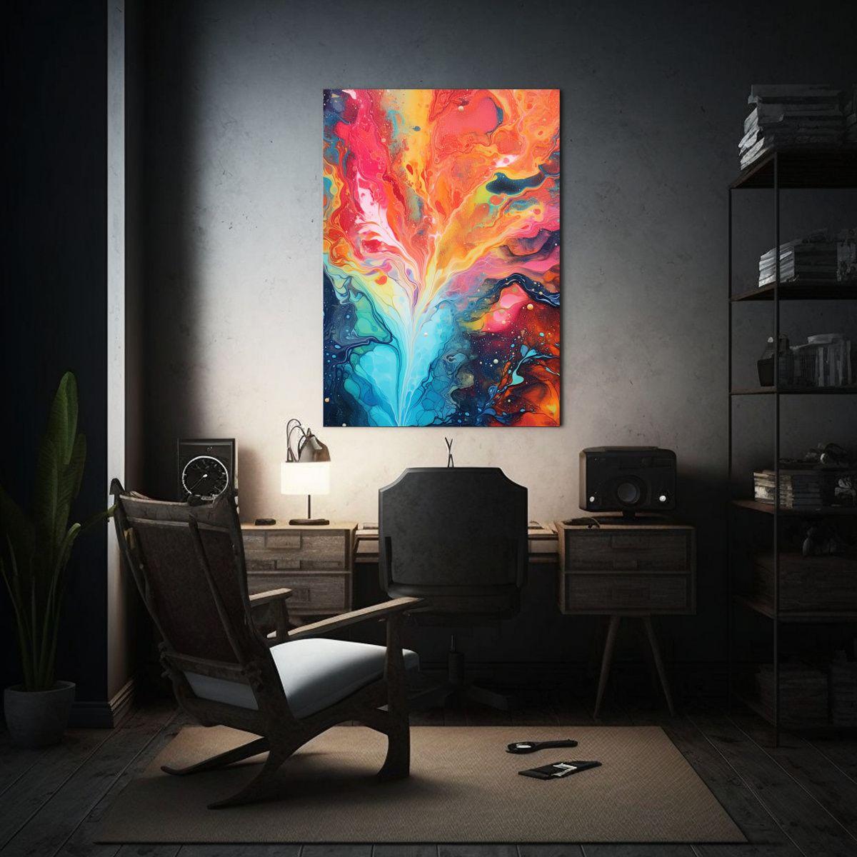 Pintura Abstracta De Líquidos Coloridos Estilo 20x30cm-2