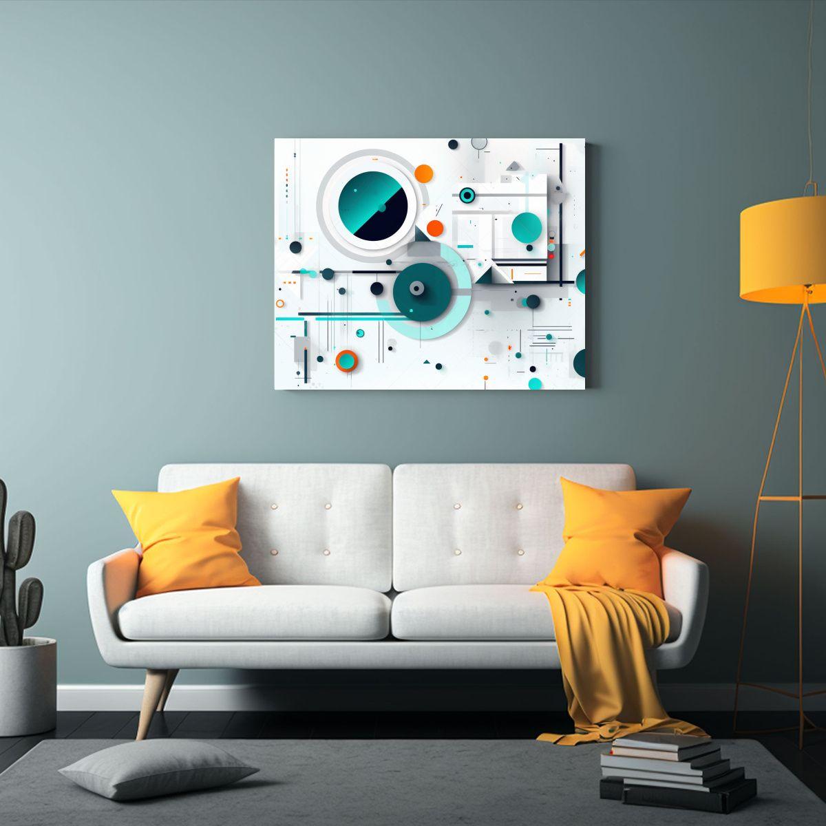 Fondo Inspirador Con Rectángulos, Círculos Y Triángulos P 65x50cm-2