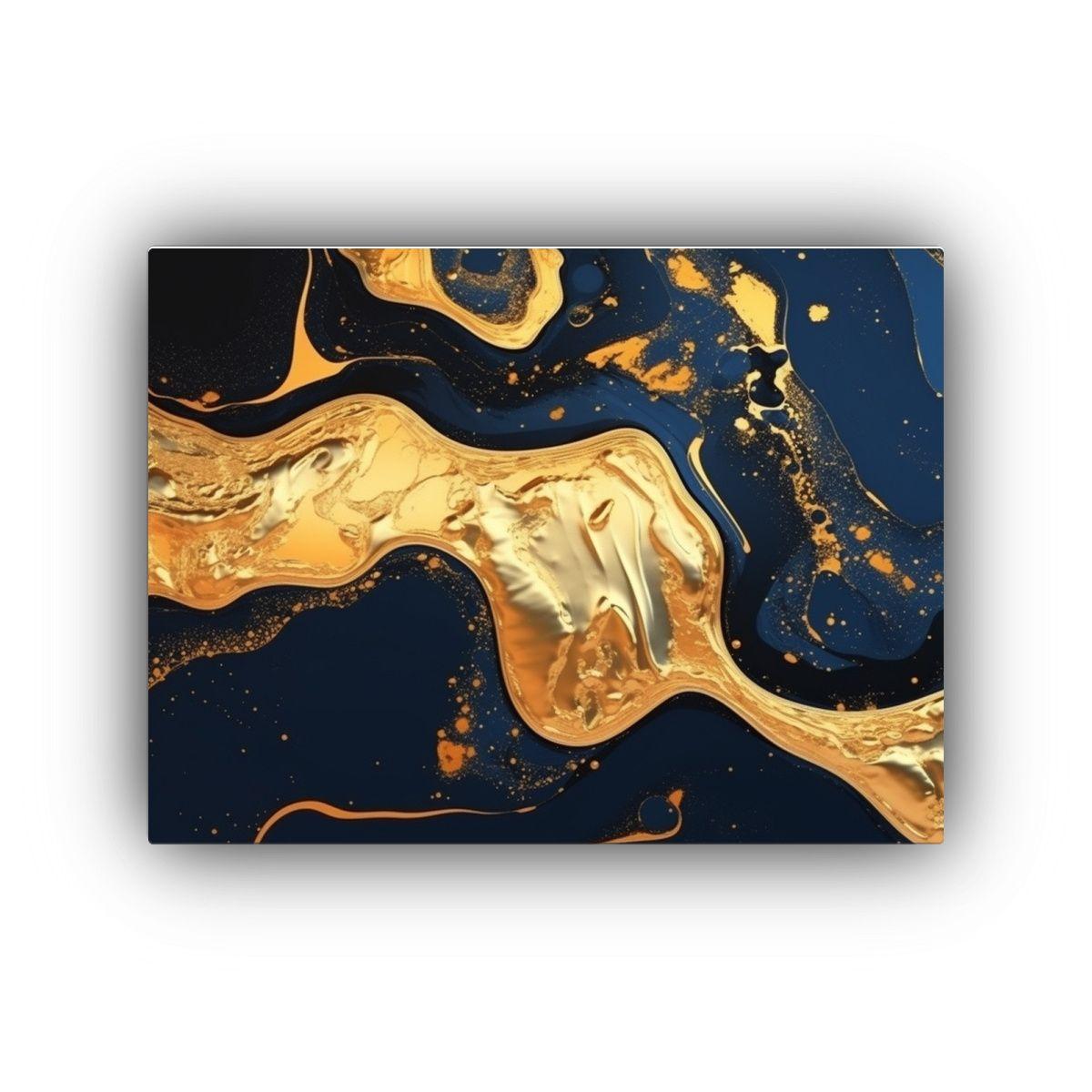 Fondo Líquido Dorado Abstracto Urbano AI Creado Con Arte De 120x80cm-0