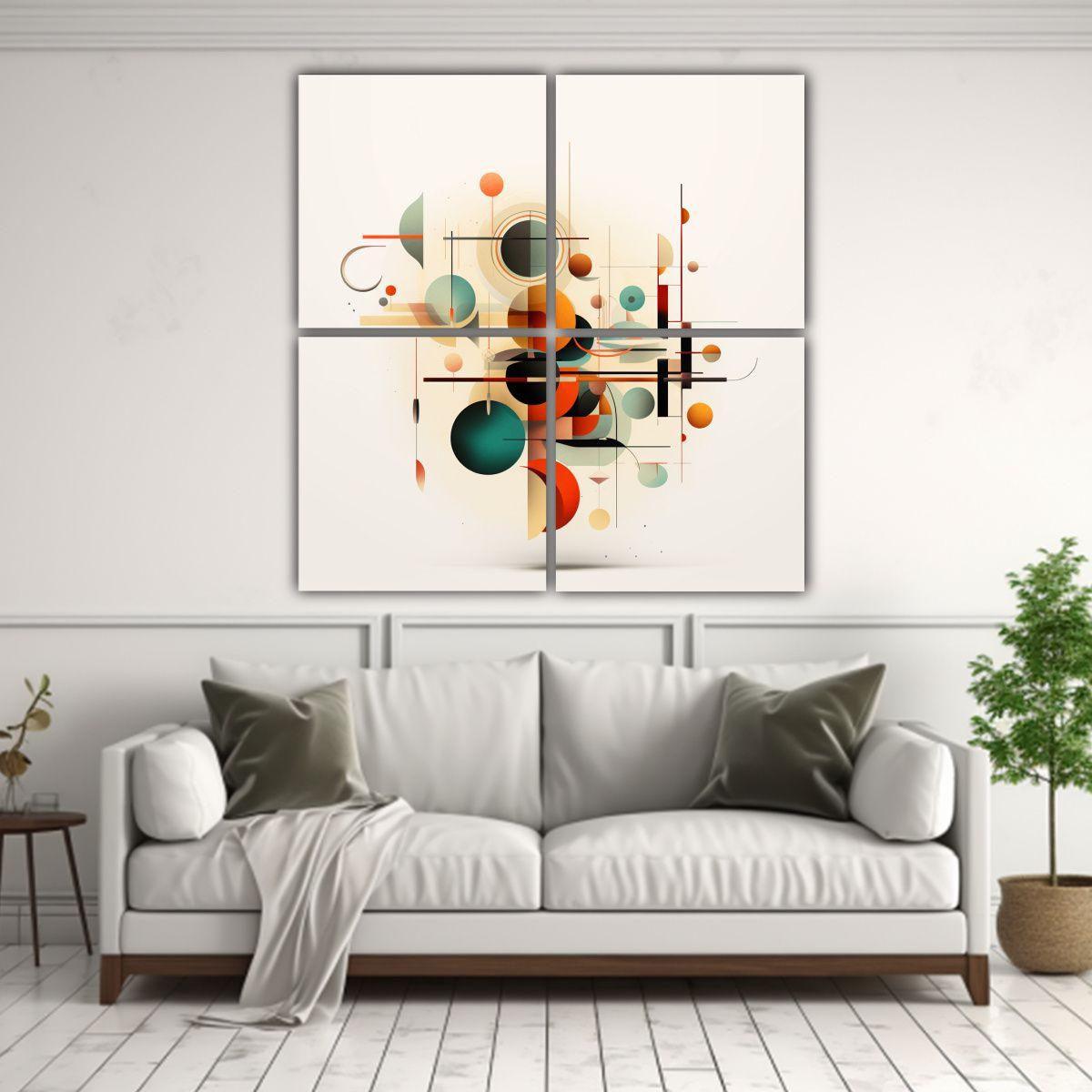 4 Lienzos De Tela Inspiración Alegre Pinturas 200x200 Cm-2