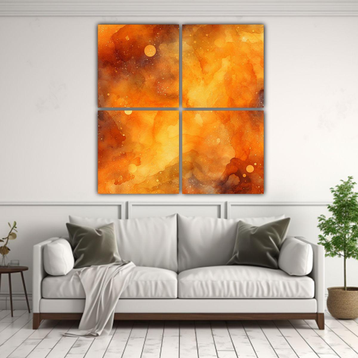 Cuatro Lienzos Composición Personalidad Fondo 80x80 Cm-2